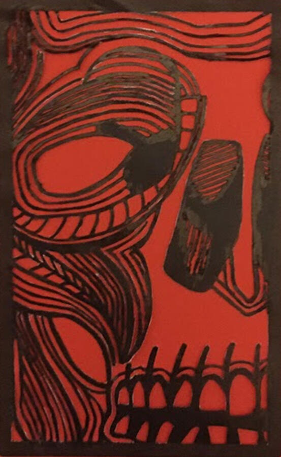 Papercut on red