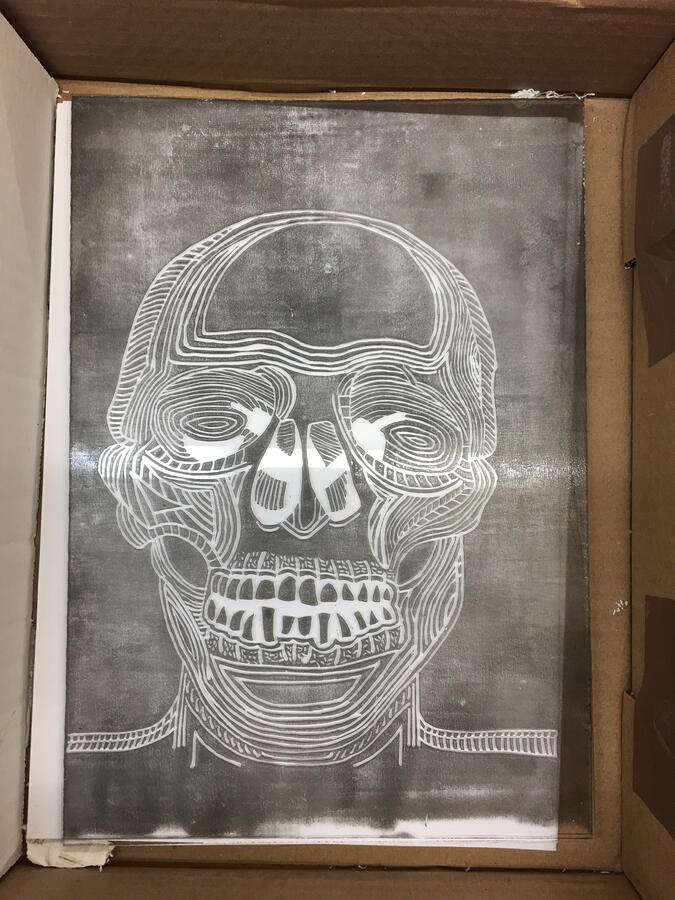 Lino Print on Acrylic