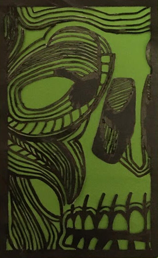 Papercut on green